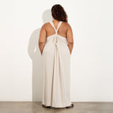 Cross Back Linen Blend Dress