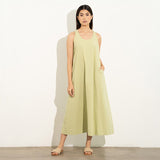 Cross Back Linen Blend Dress