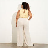 Linen Blend Palazzo Pants