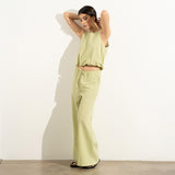 Linen Blend Palazzo Pants