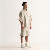 Longline Linen Blend Bermuda