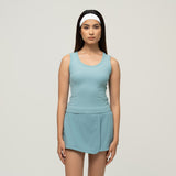 Back-Twist Ribbed Tank Top