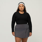 Cropped Ribbed Long Sleeve Top
