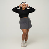 Cropped Ribbed Long Sleeve Top
