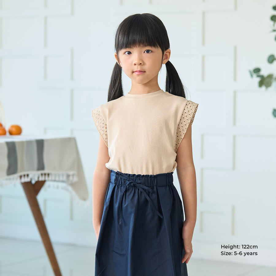 Girl Loose-Fit Lace Sleeveless Top