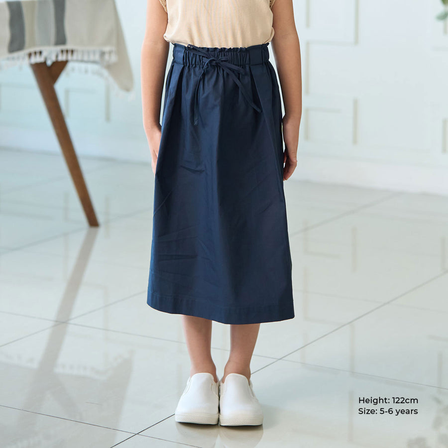 Girl Box Pleat A-line Midi Skirt