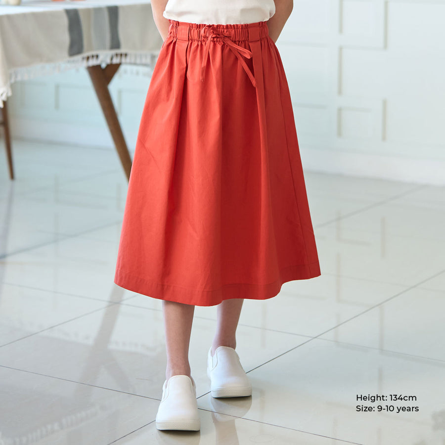 Girl Box Pleat A-line Midi Skirt