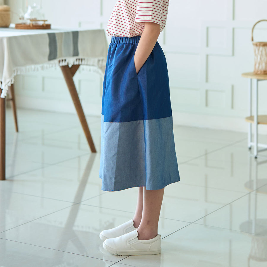 Girl Elasticated Panel A-line Maxi Skirt