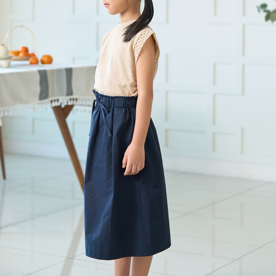 Girl Box Pleat A-line Midi Skirt