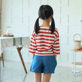 Girl Oversized Boat Neck 3/4 Sleeve T-Shirt