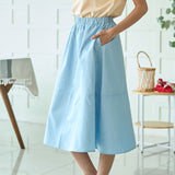 Elasticated Panel A-Line Maxi Skirt