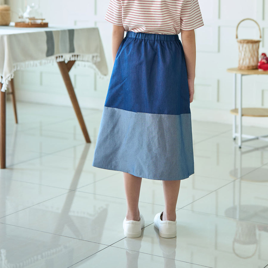 Girl Elasticated Panel A-line Maxi Skirt