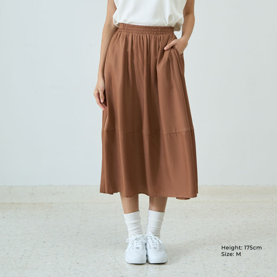 Elasticated A-Line Maxi Skirt