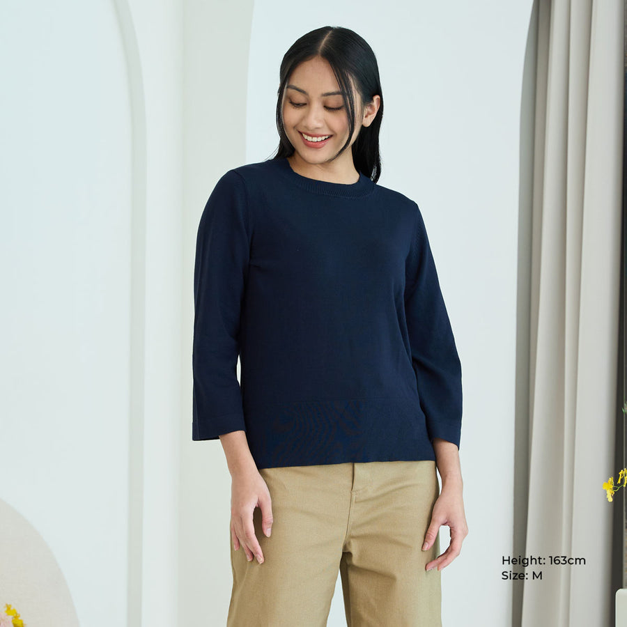 Relaxed-Fit 3/4 Sleeve Sweater
