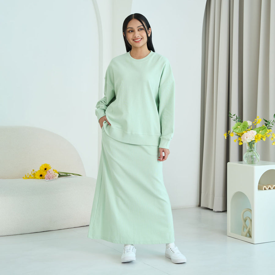 Waffle A-Line Maxi Skirt