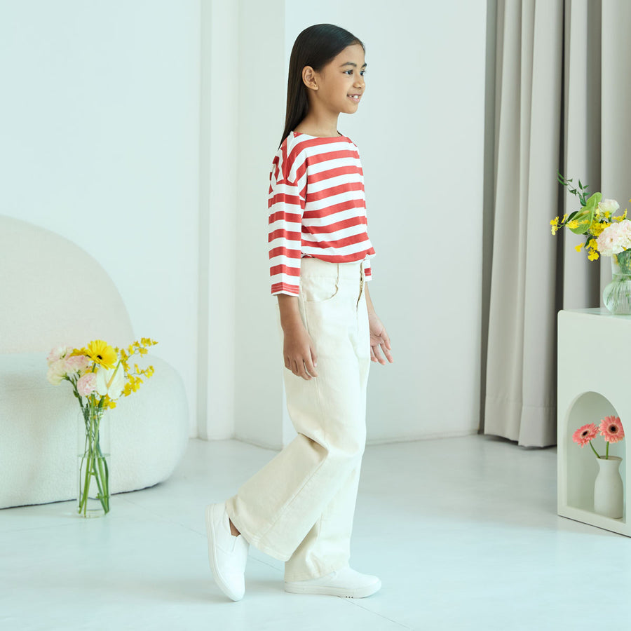 Girl Straight-Leg Twill Stretchy Pants