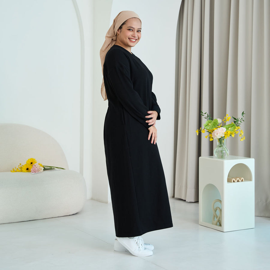 Waffle Long Sleeve Maxi Dress