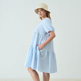 Relaxed-Fit Tiered Midi  Dress