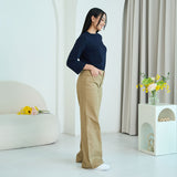 Straight-Leg Twill Stretchy Pants