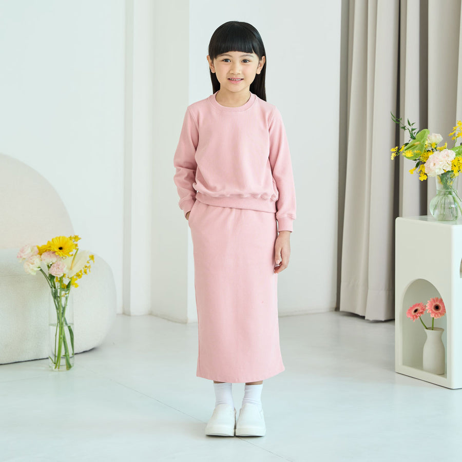 Girl Waffle Oversized Long Sleeve Sweatshirt
