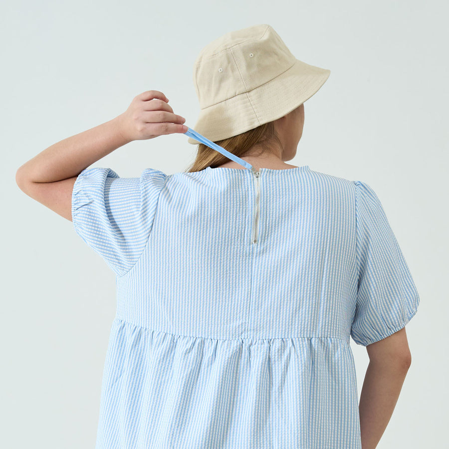 Relaxed-Fit Tiered Midi  Dress