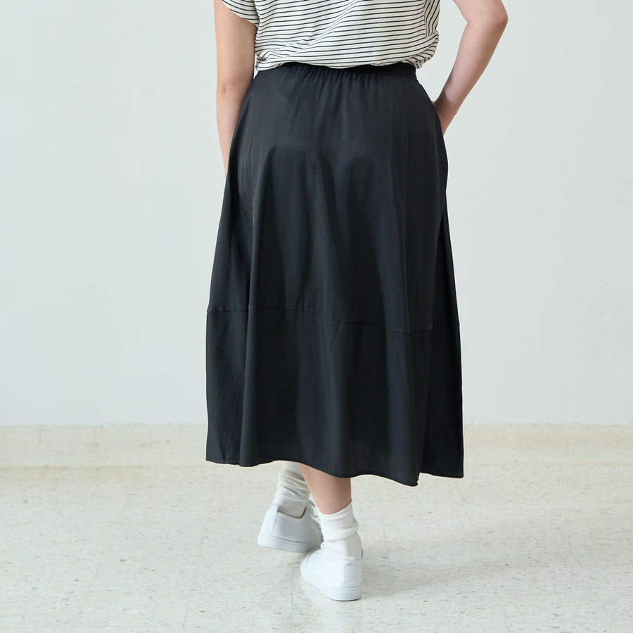Elasticated A-Line Maxi Skirt