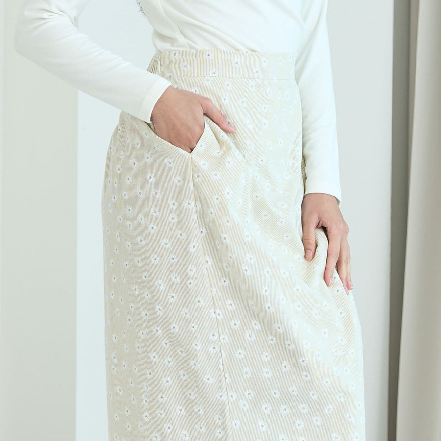 Floral Ruched Maxi Tulip Skirt