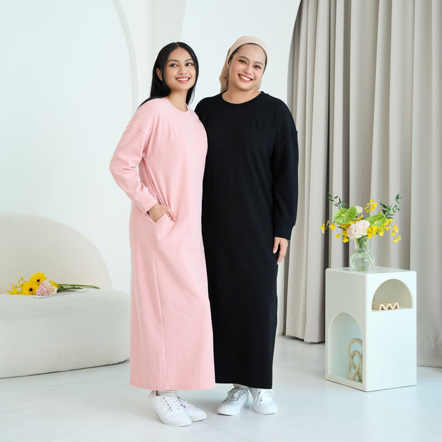 Waffle Long Sleeve Maxi Dress