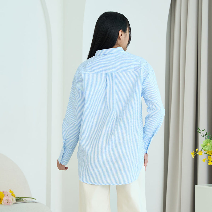 Seersucker Regular-Fit Long Sleeve Shirt