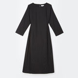 Side Waist Pleated Long Sleeve Dress