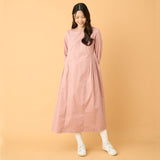 Side Waist Pleated Long Sleeve Dress