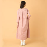 Side Waist Pleated Long Sleeve Dress