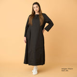 Side Waist Pleated Long Sleeve Dress